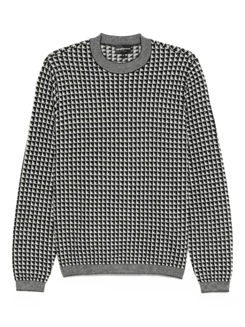 Emporio Armani geometric-pattern wool sweater