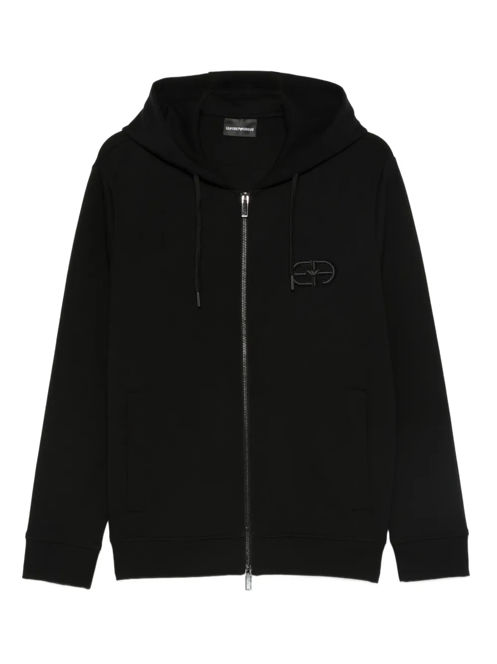 Emporio Armani Hoodie met geborduurd logo Zwart
