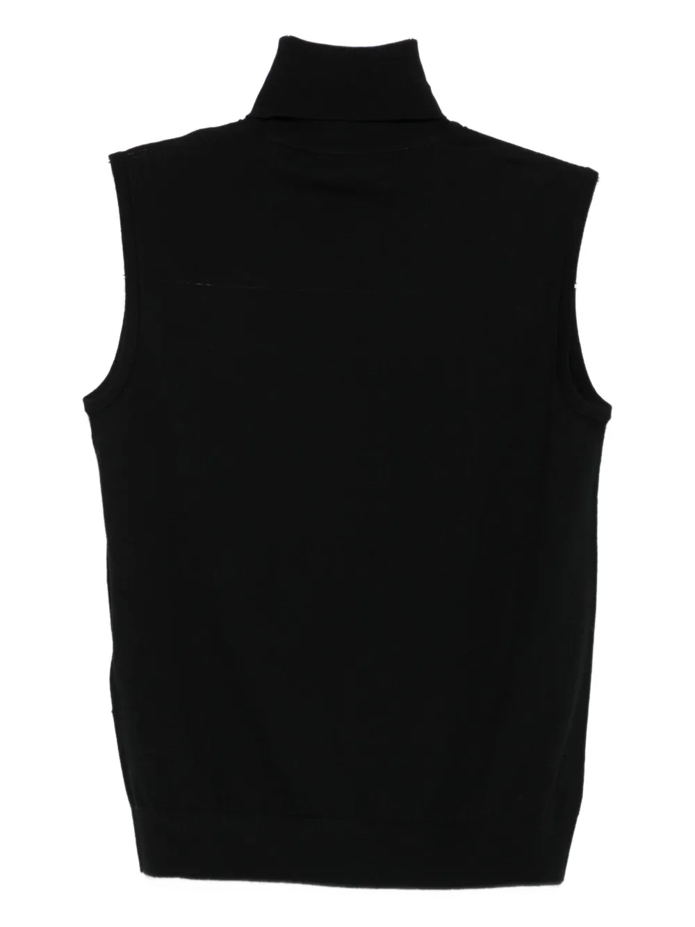 Emporio Armani Embellished Turtleneck Tank Top In Black