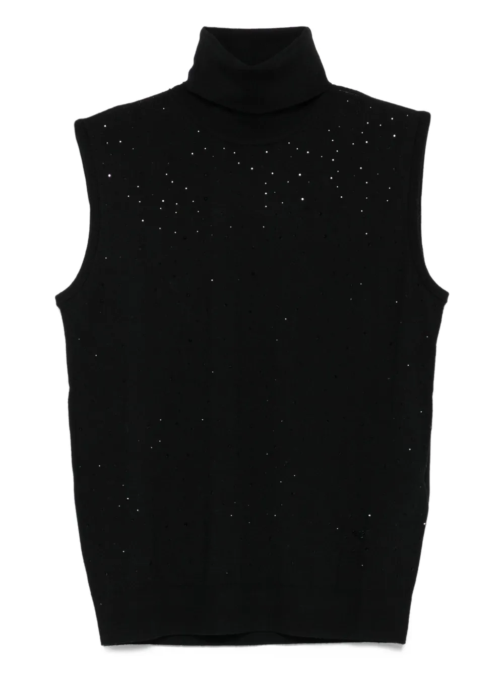 Emporio Armani Verfraaide tanktop met col Zwart