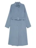 Emporio Armani belted stand-collar coat - Blue