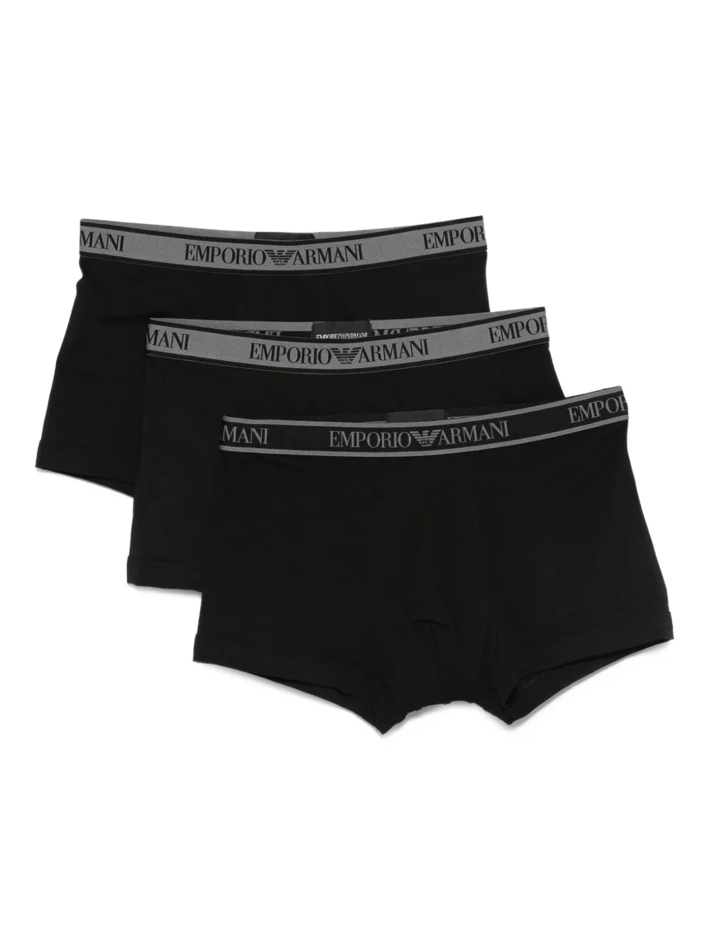 Emporio Armani Drie boxershorts met logoband Zwart