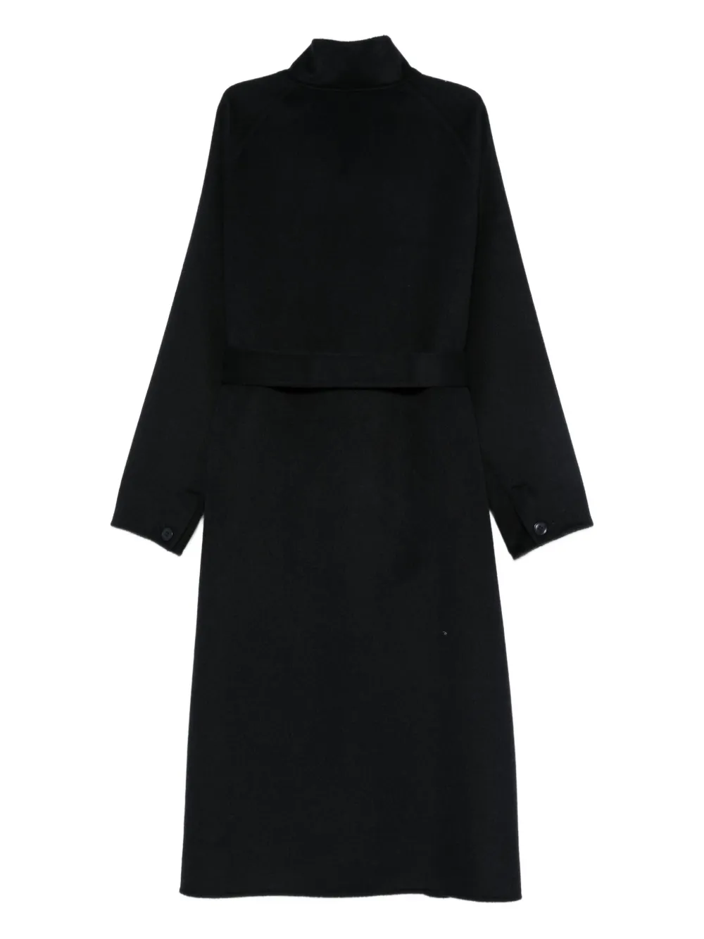 Emporio Armani belted long-sleeve coat Blauw