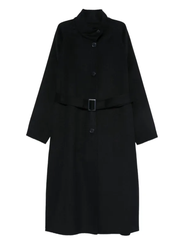 アルマーニ ベルテッドコート ネイビー ステンカラーコート