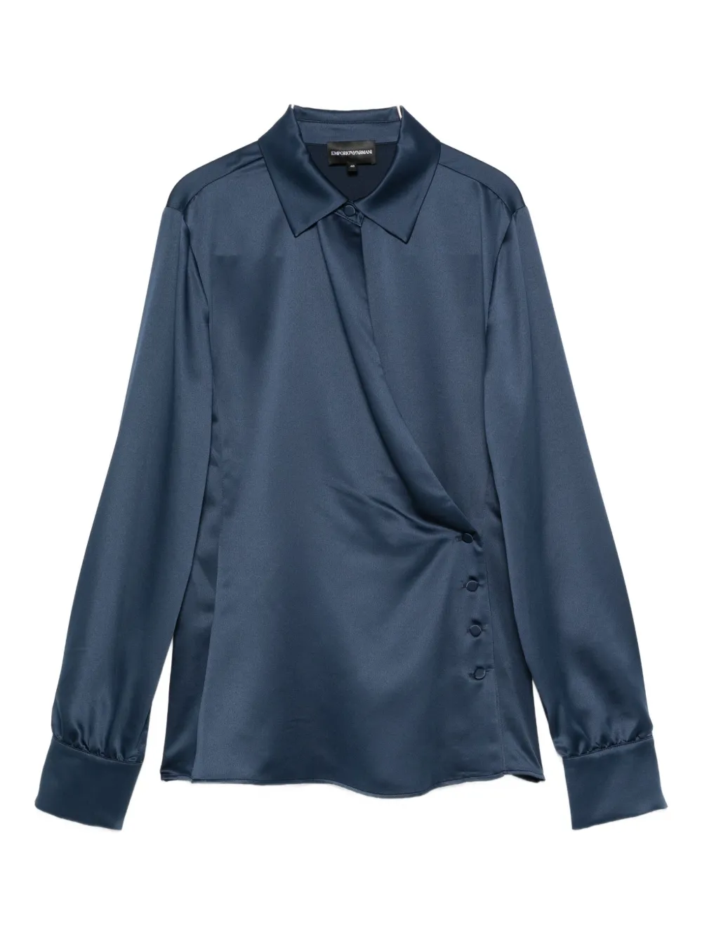 Emporio Armani satin wrap blouse - ブルー Emporio Armani satin wrap blouse - ブルー