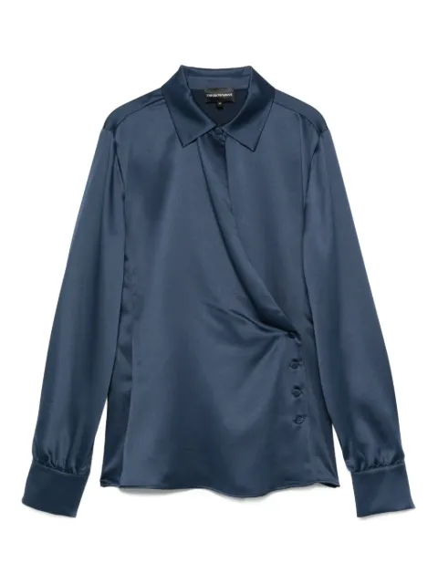 Emporio Armani blouse en satin à design cache-cœur