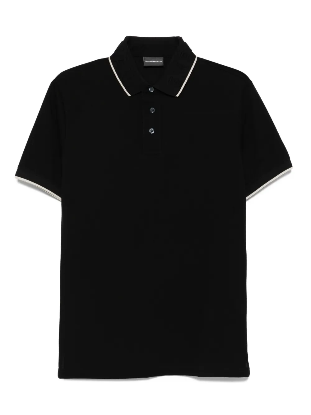 Emporio Armani Poloshirt met gestreepte kraag Zwart