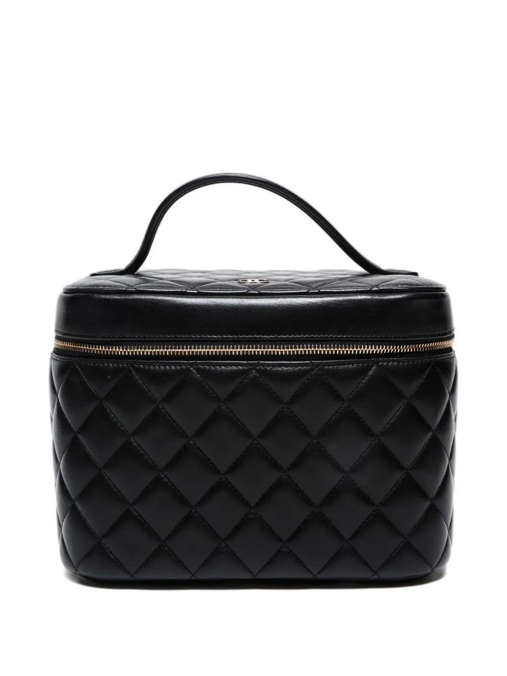 CHANEL Pre-Owned 2016-2017 quilted lambskin vanity bag - ブラック CHANEL Pre-Owned 2016-2017 quilted lambskin vanity bag - ブラック