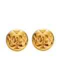 CHANEL Pre-Owned 1986-1994 CC-mark quilted earrings - Gold