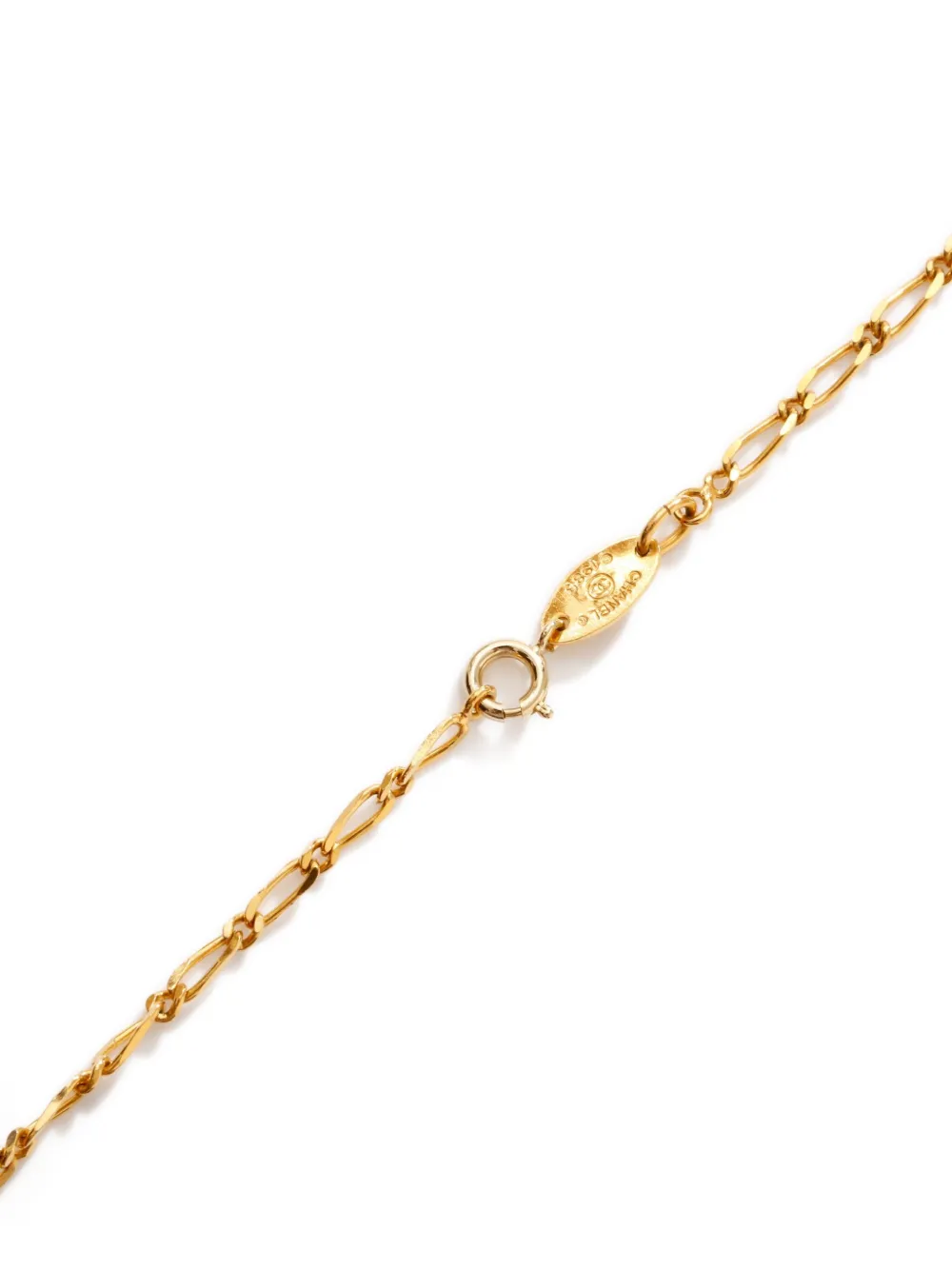 Pre-owned Chanel 1983 Cc-mark Necklace In Gold