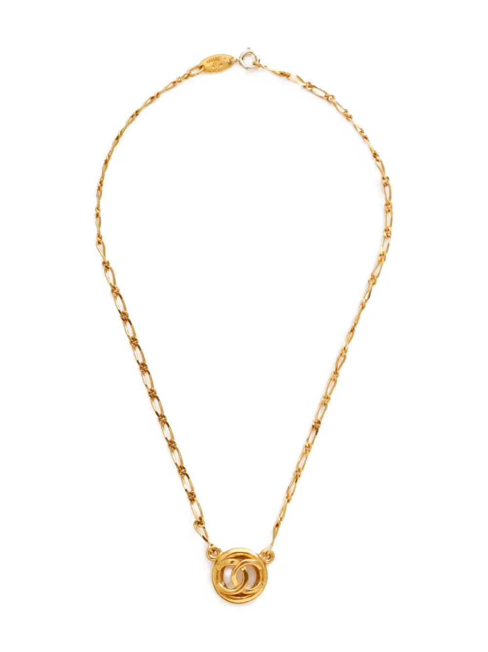 CHANEL Pre-Owned 1983 CC-mark necklace - ゴールドトーン CHANEL Pre-Owned 1983 CC-mark necklace - ゴールドトーン