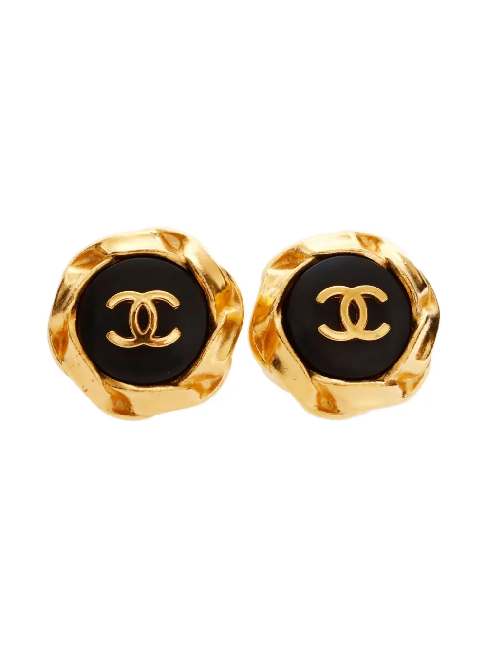 CHANEL Pre-Owned 1996 CC-mark clip-on earrings - ゴールドトーン CHANEL Pre-Owned 1996 CC-mark clip-on earrings - ゴールドトーン
