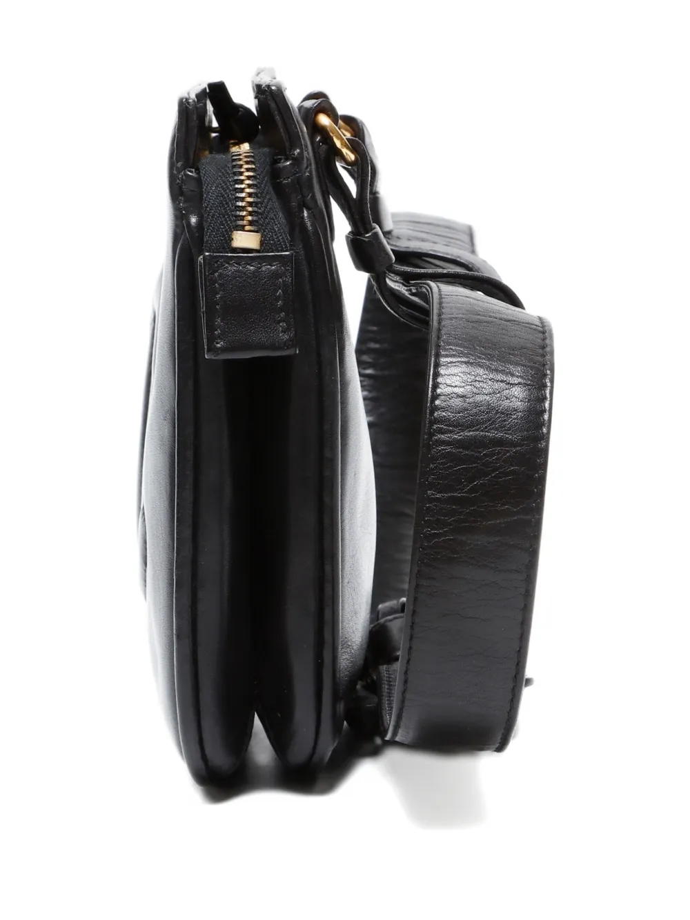 Pre-owned Chanel 1989-1991 Cc-mark Belt Bag In Black