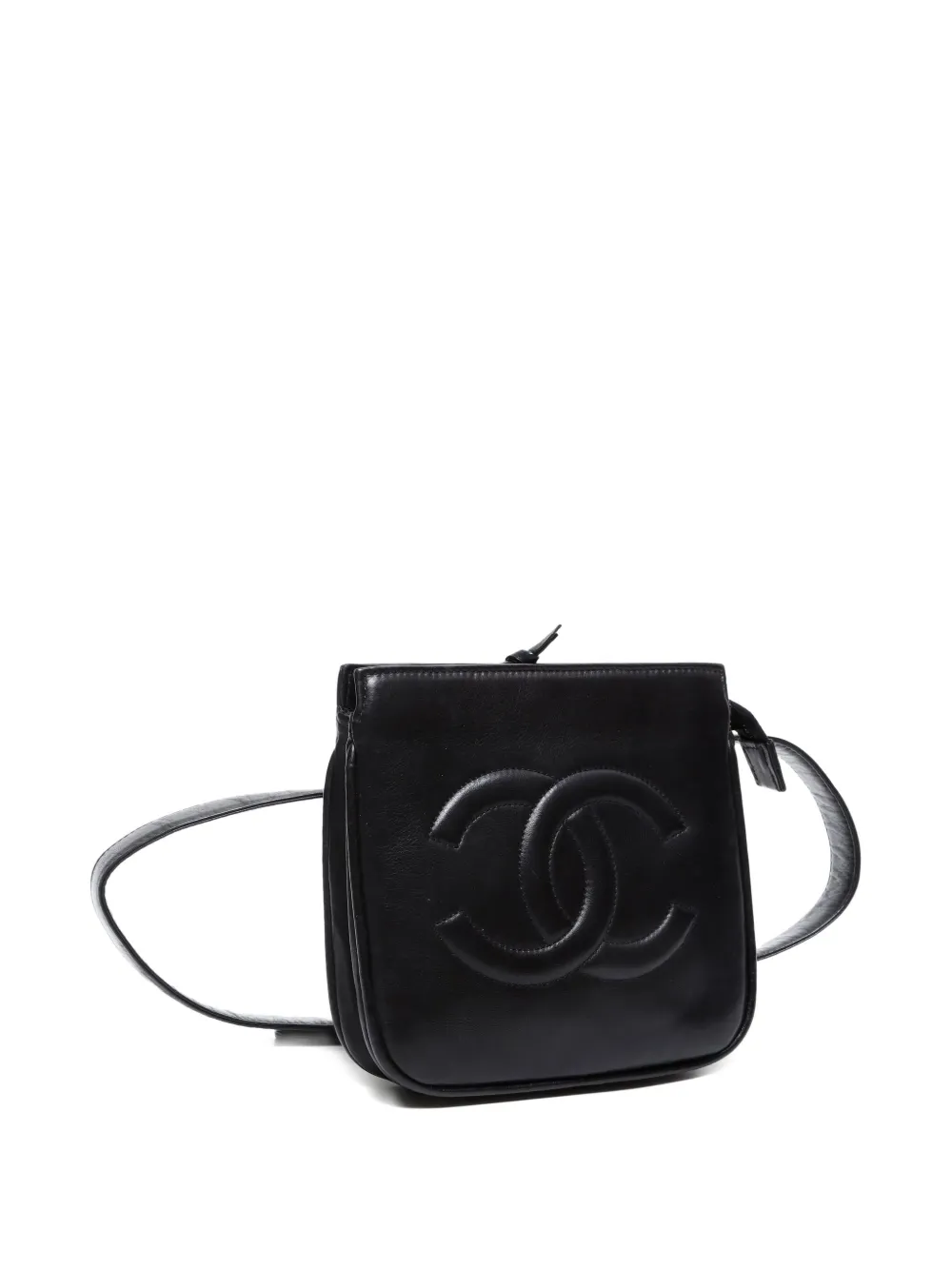 Pre-owned Chanel 1989-1991 Cc-mark Belt Bag In Black