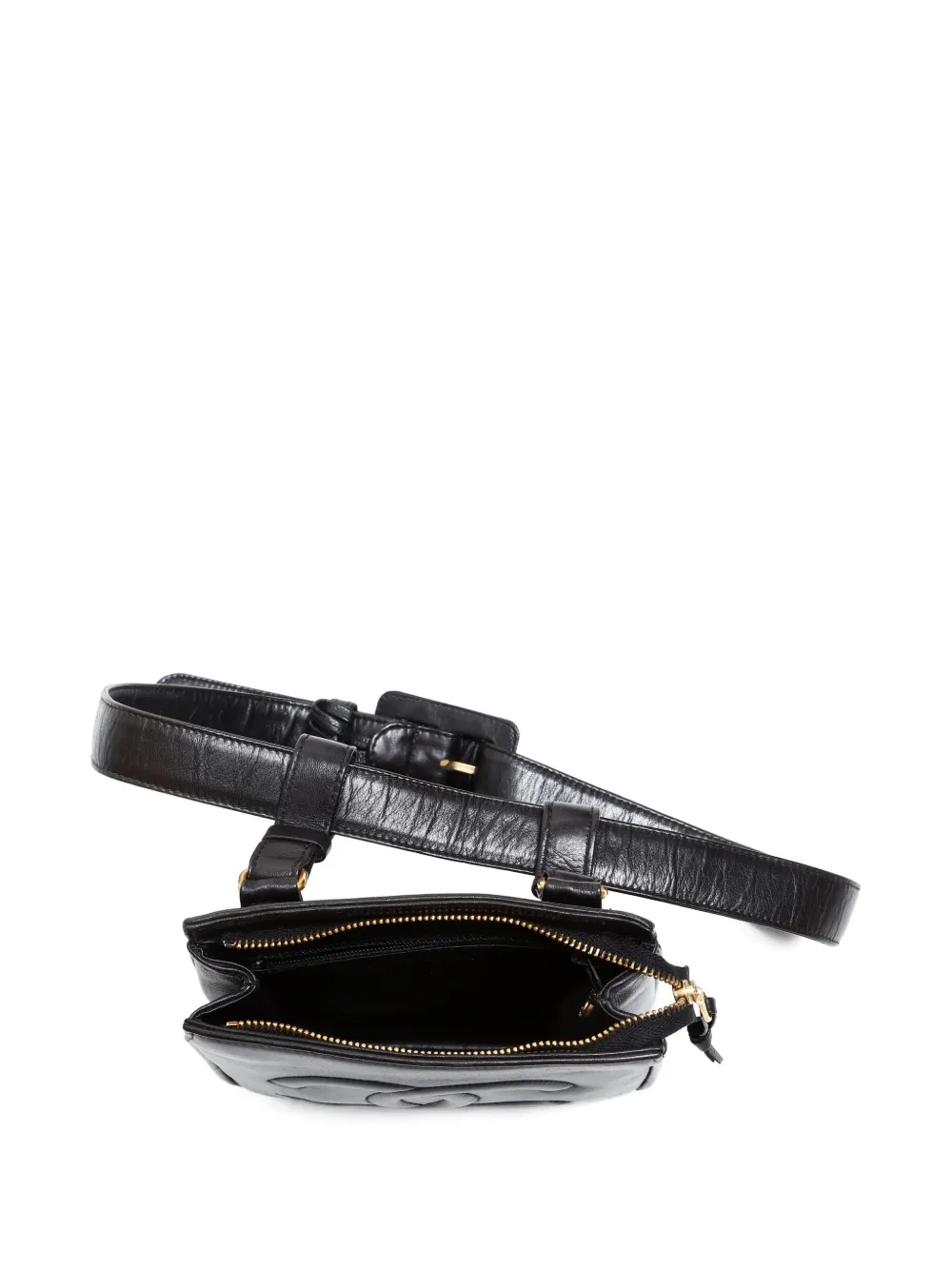 Pre-owned Chanel 1989-1991 Cc-mark Belt Bag In Black