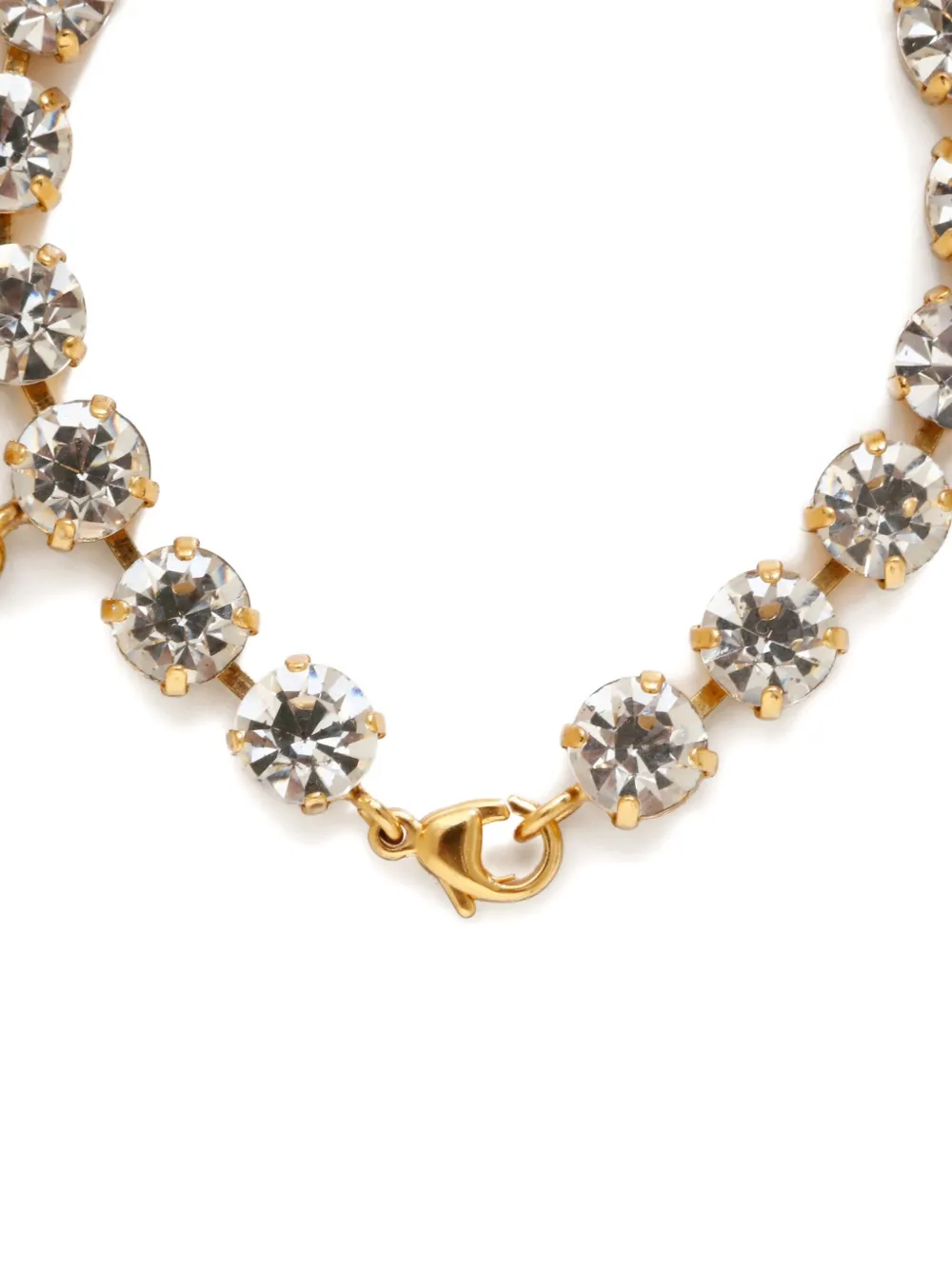 Pre-owned Chanel 1995 Rhinestone-embellished Cc-mark Bracelet In Gold