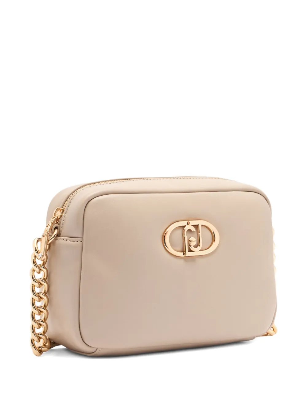 LIU JO Medium LaPuffy crossbodytas met kettingband en logoplakkaat Beige
