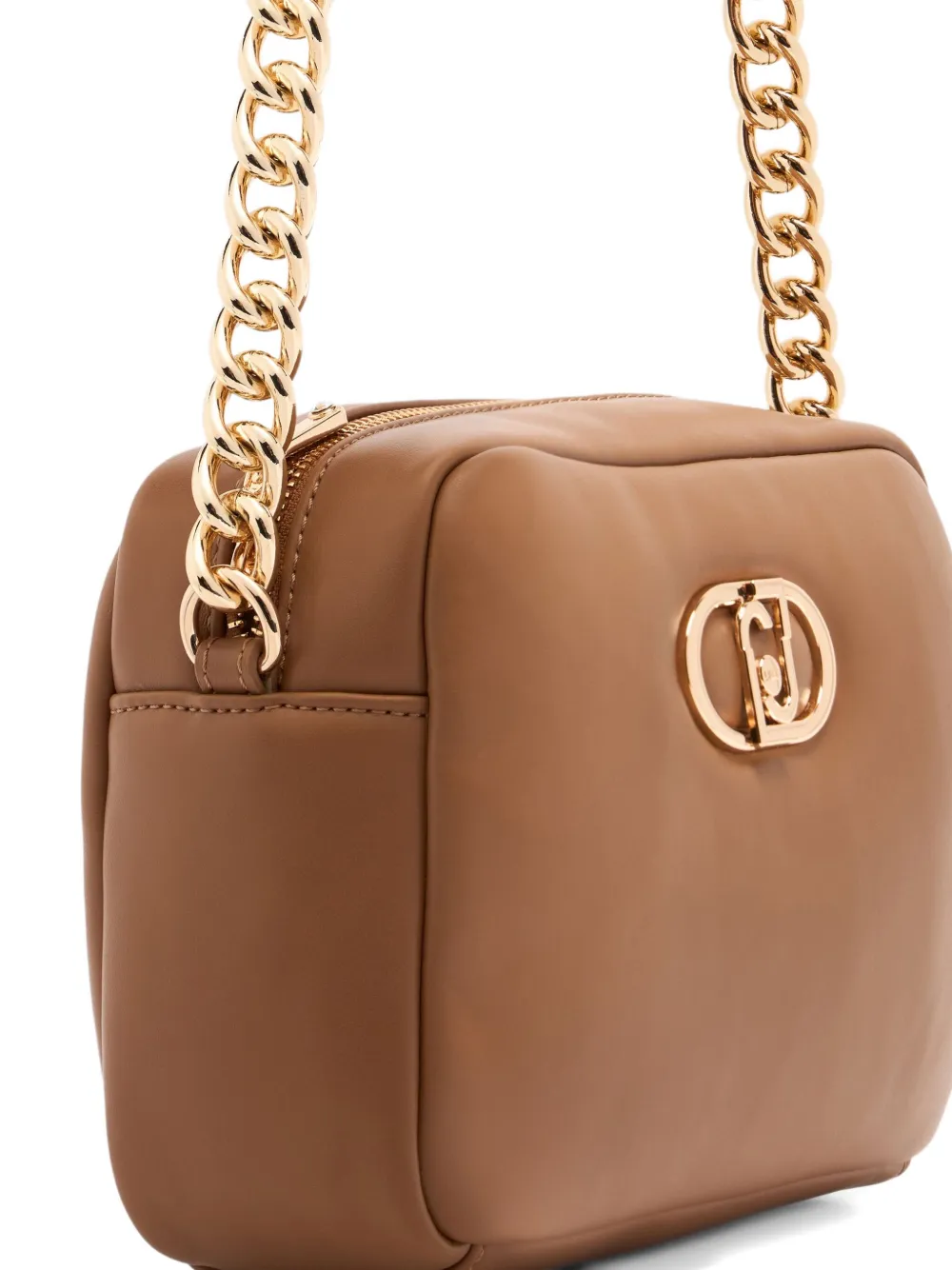 Liu •jo Medium Lapuffy Logo-plaque Chain-strap Cross Body Bag In Brown