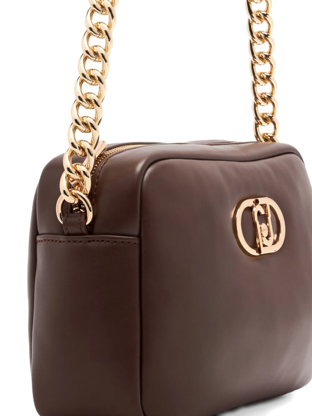 LIU JO LaPuffy medium crossbodytas met kettinghengsel en logoplakkaat Bruin