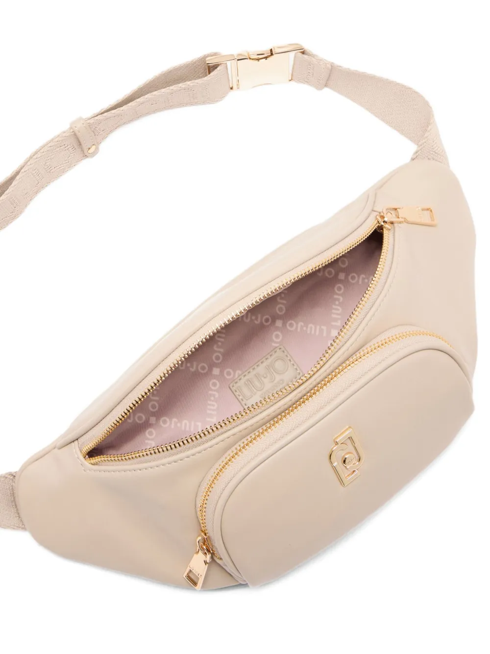 LIU JO medium logo-plaque belt bag Beige