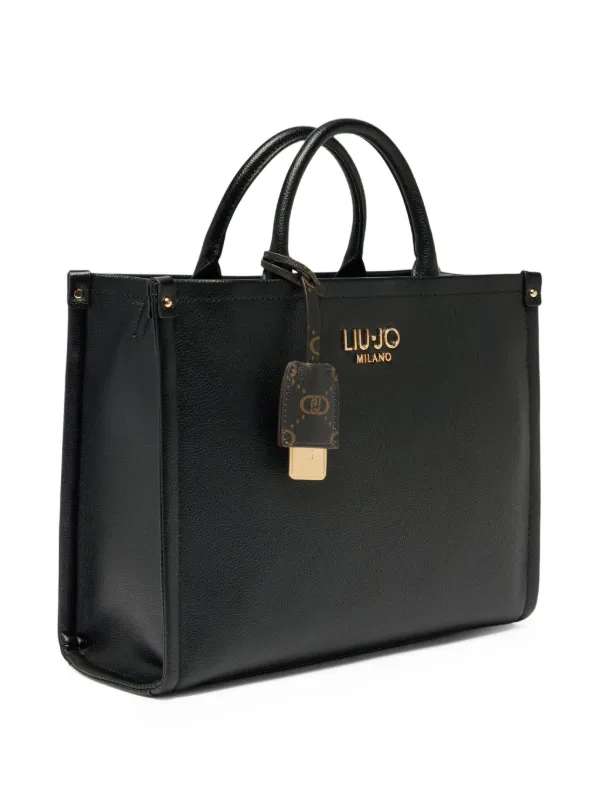 LIU JO Borsa Tote Media Con Logo Nero FARFETCH IT