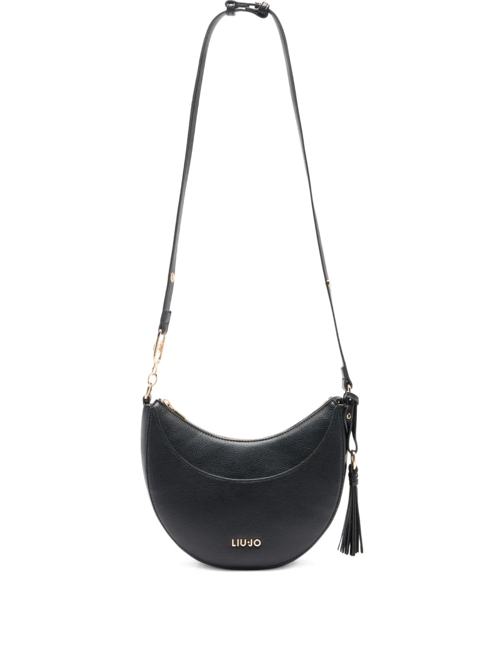 medium crescent-shaped tassel satchel bag