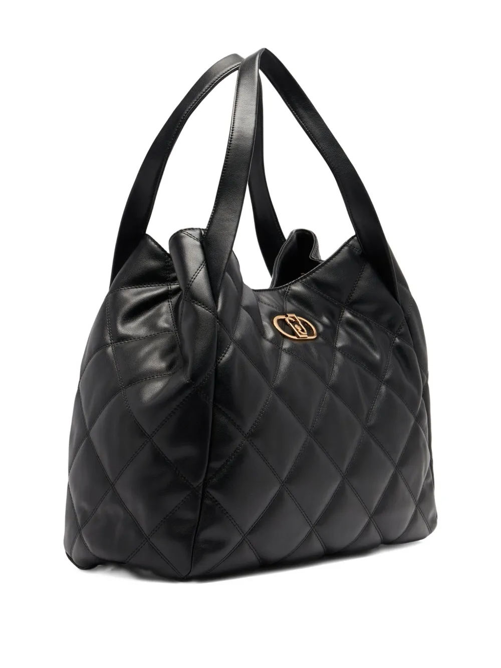 LIU JO large quilted logo tote bag Zwart