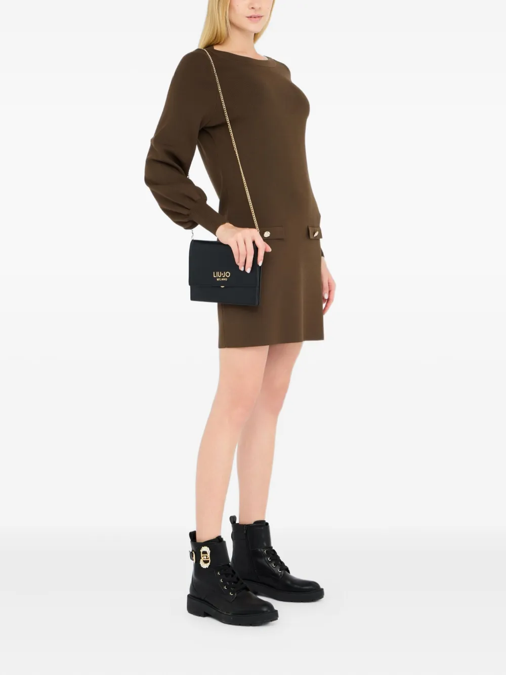 LIU JO balloon-sleeve mini dress Bruin