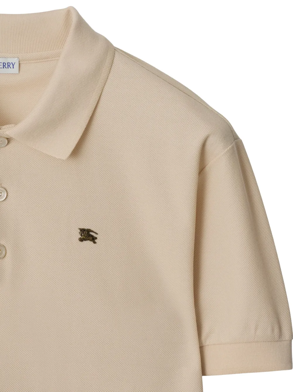 Burberry logo cotton polo shirt Beige