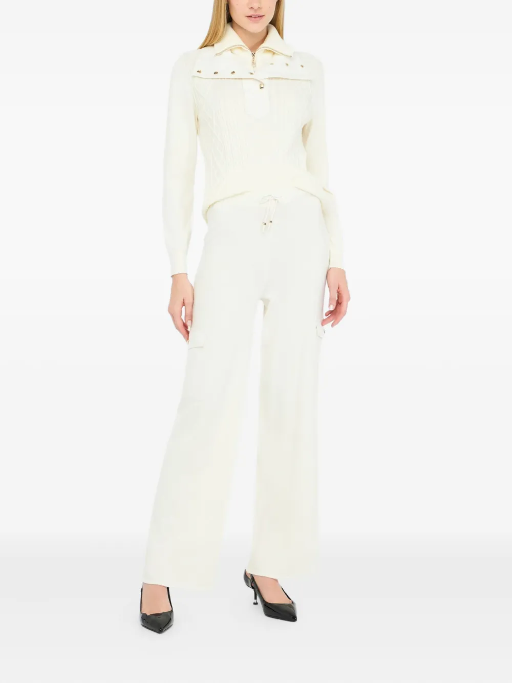 LIU JO Cargo broek met elastische tailleband - Wit