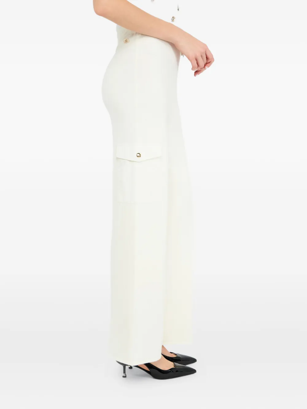 LIU JO Cargo broek met elastische tailleband Wit