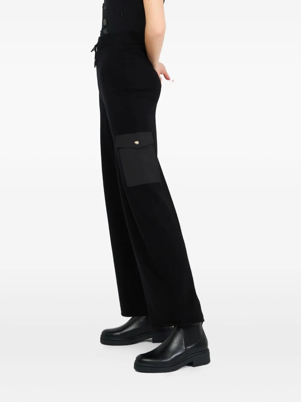 LIU JO Cargo broek met elastische tailleband Zwart