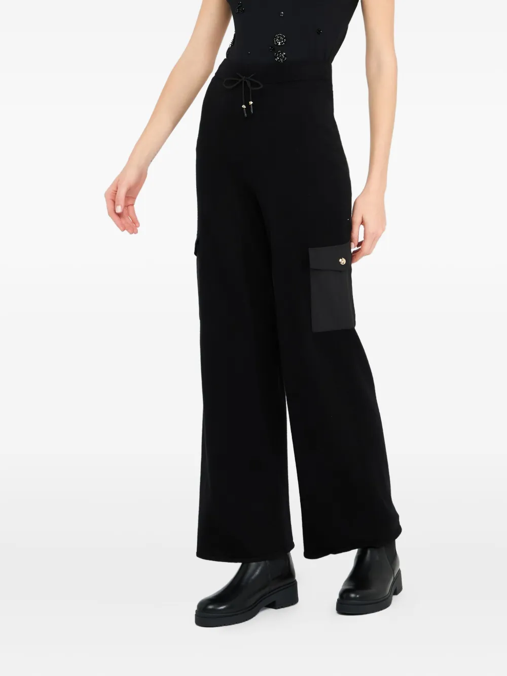 LIU JO Cargo broek met elastische tailleband Zwart