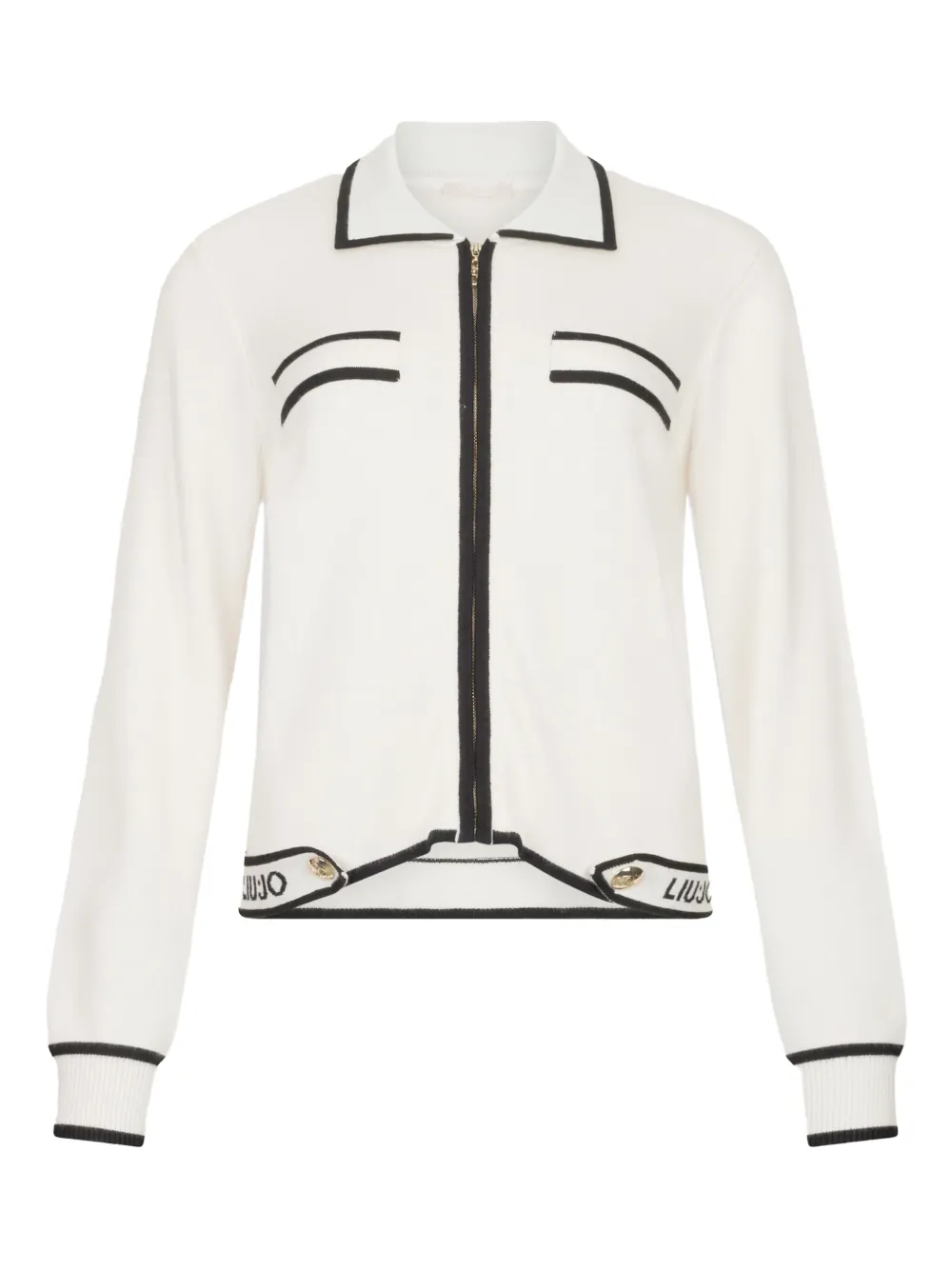 LIU JO collared zip-front cardigan | White | Image 1