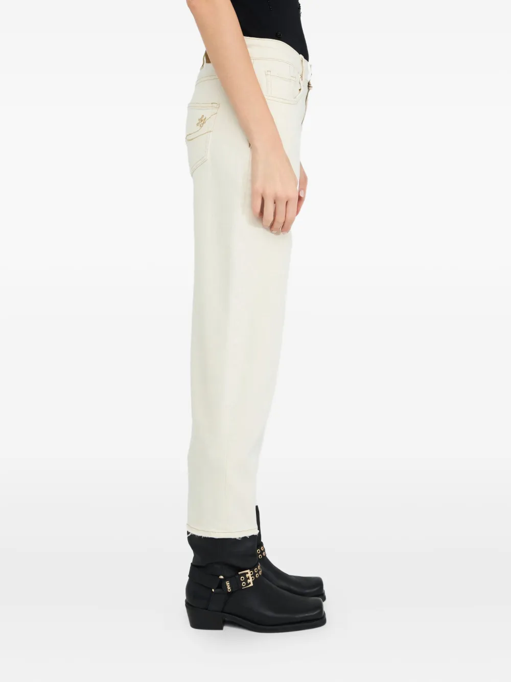 LIU JO Jeans met geborduurd logo Wit