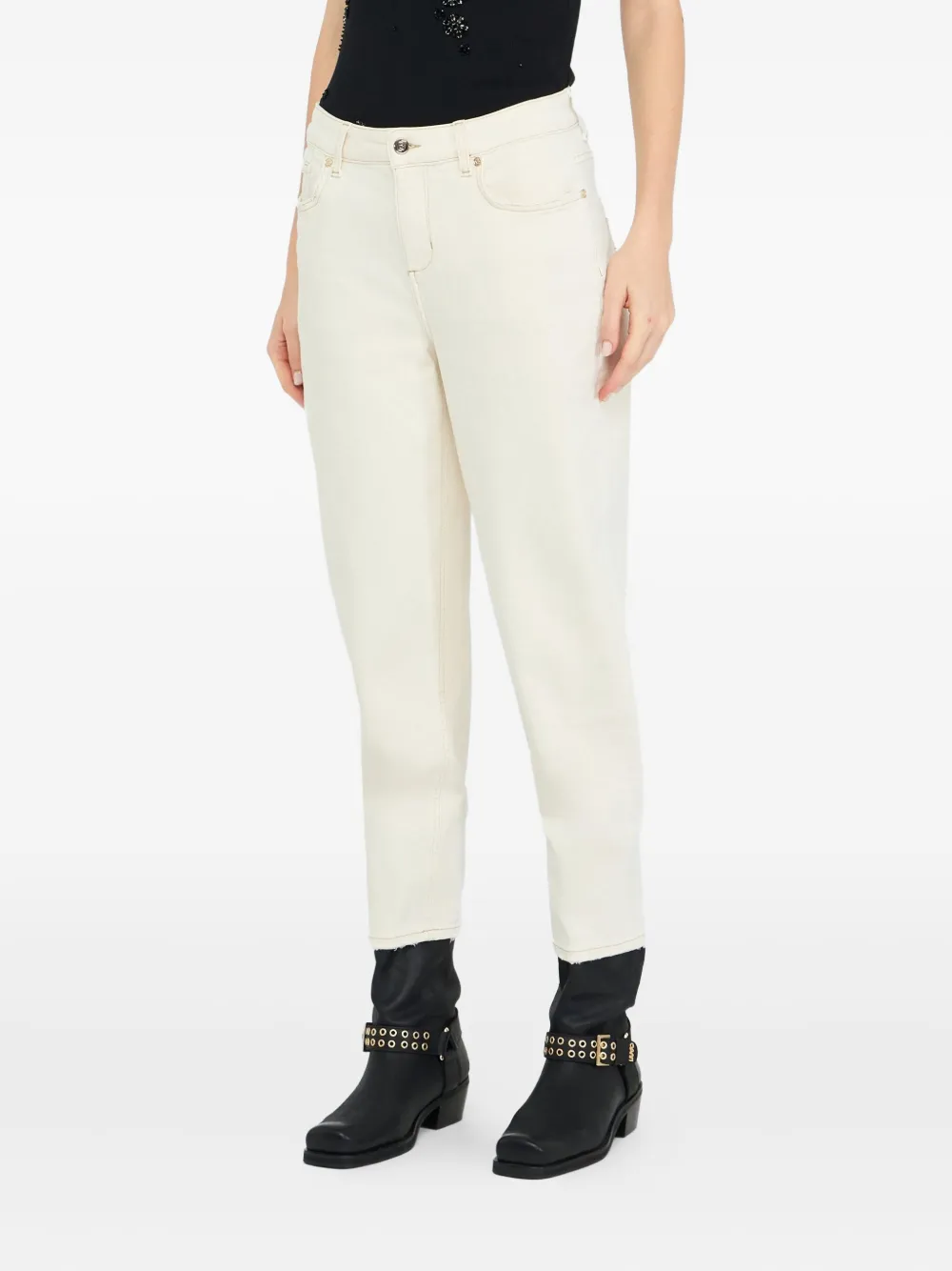 LIU JO Jeans met geborduurd logo Wit
