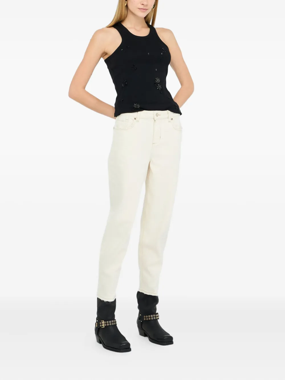 LIU JO Jeans met geborduurd logo - Wit
