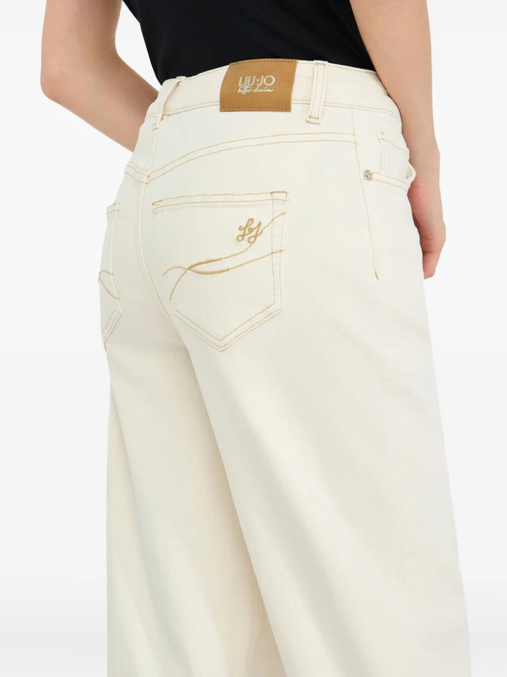 LIU JO Jeans met geborduurd logo Wit