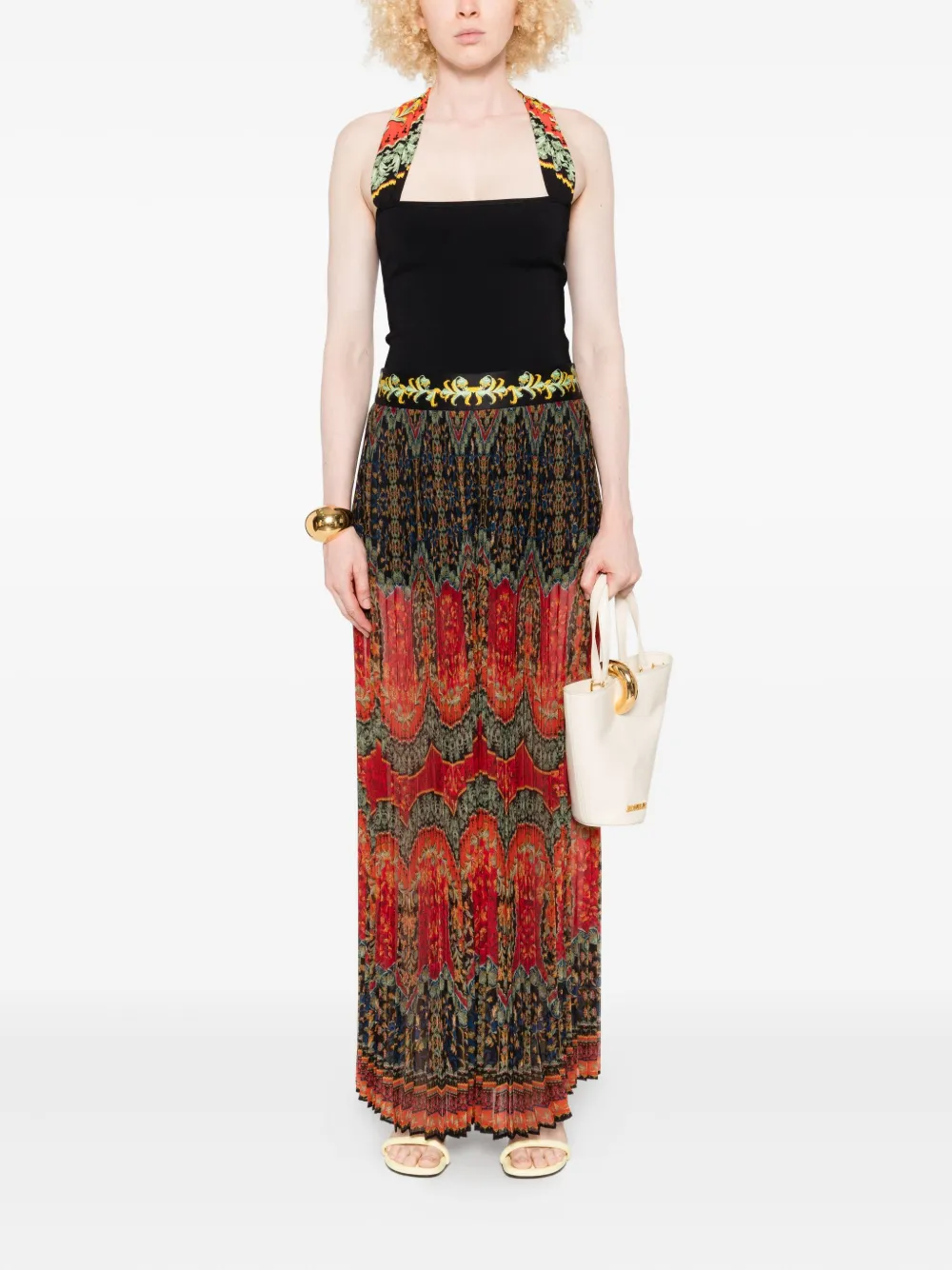 alice + olivia Lee haltertop met bloemenprint Zwart