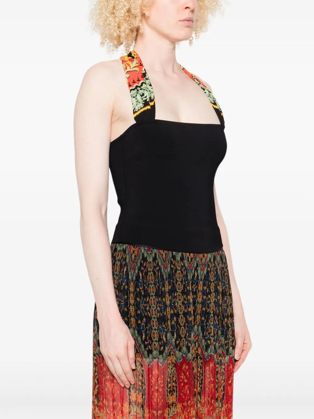 alice + olivia Lee haltertop met bloemenprint Zwart