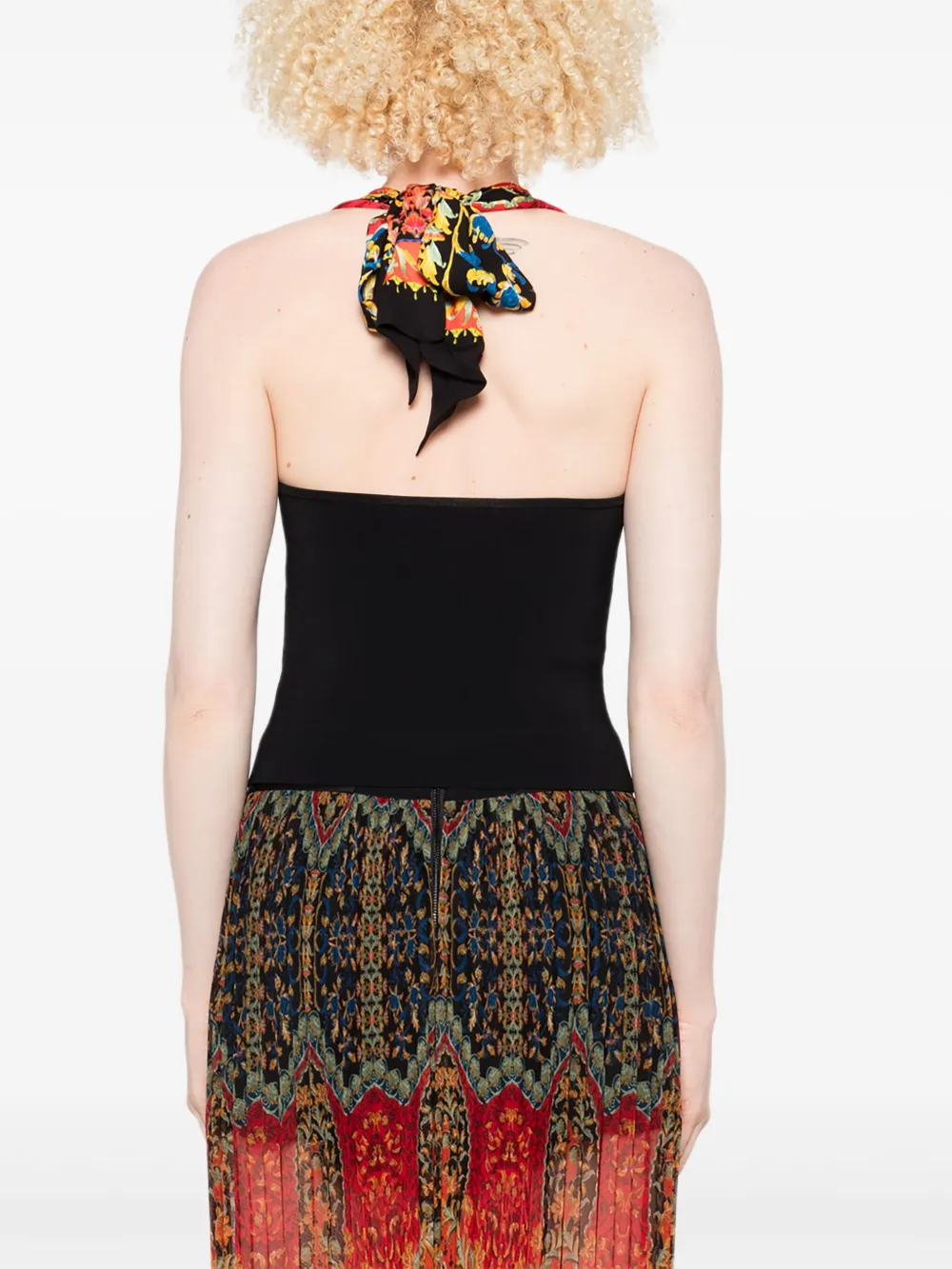 alice + olivia Lee haltertop met bloemenprint Zwart