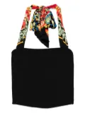 alice + olivia Lee floral-print halterneck top - Black