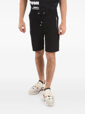 【関税＆送料込み】Balmain Black/White Striped Shorts With Balmain Black High-Waist 6-Button Shorts Balmain