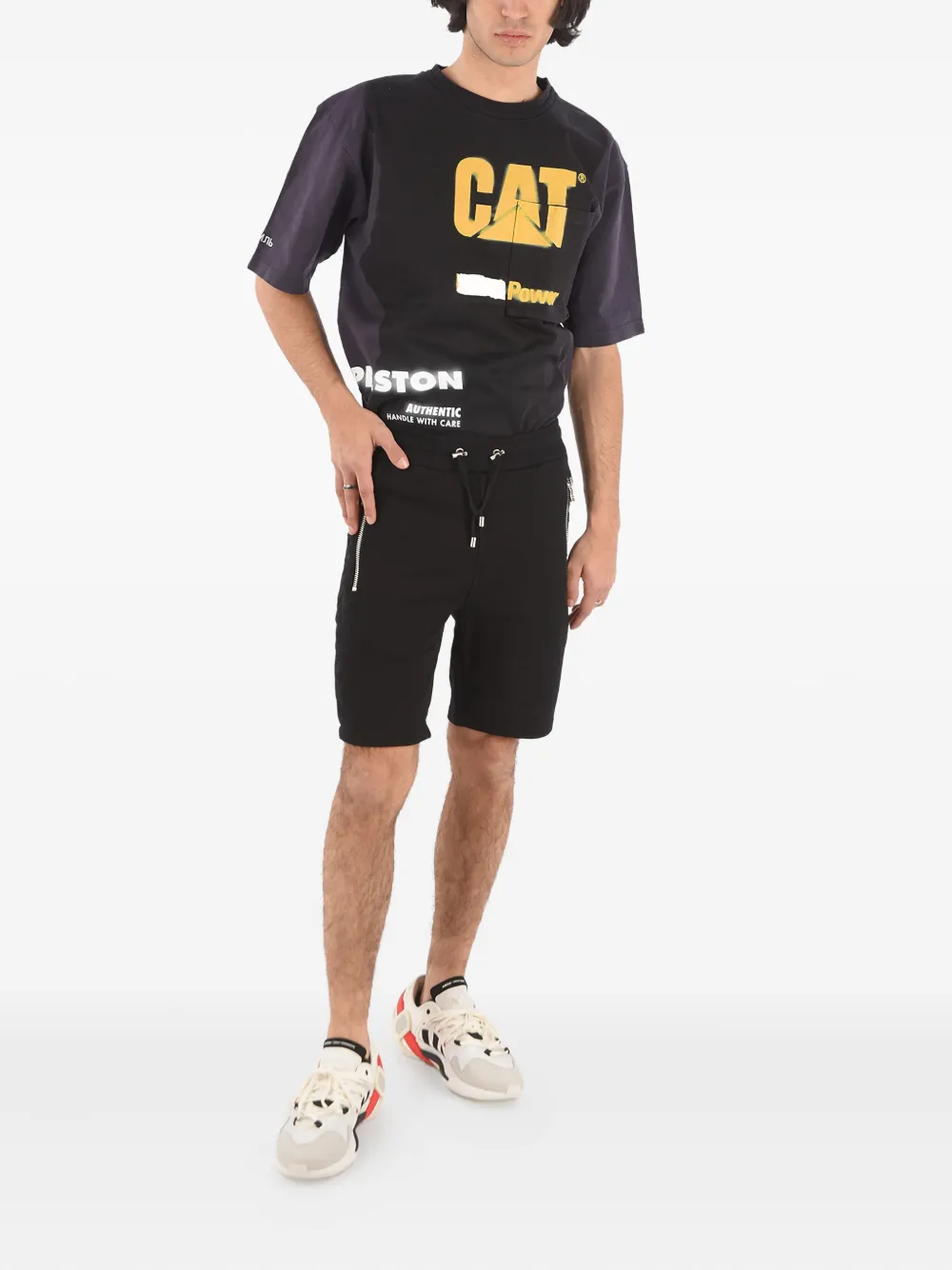 Balmain Shorts met logoband en rits Zwart