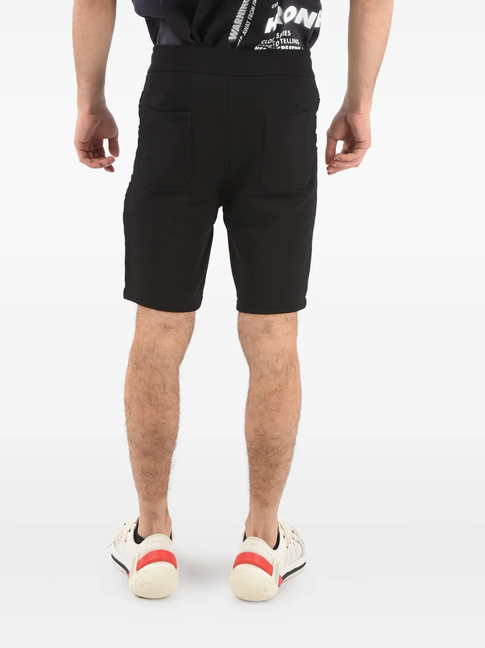 Balmain Shorts met logoband en rits Zwart