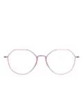 Lindberg geometric-frame titanium glasses - Pink