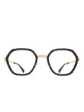 Mykita geometric-frame clear-lens glasses - Gold