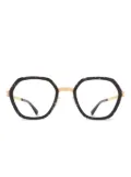 Mykita geometric-frame clear-lens glasses - Gold