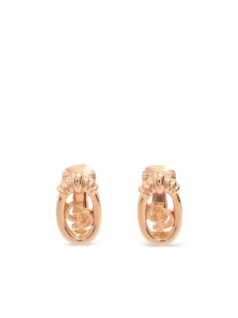 oval monogram clip-on earrings