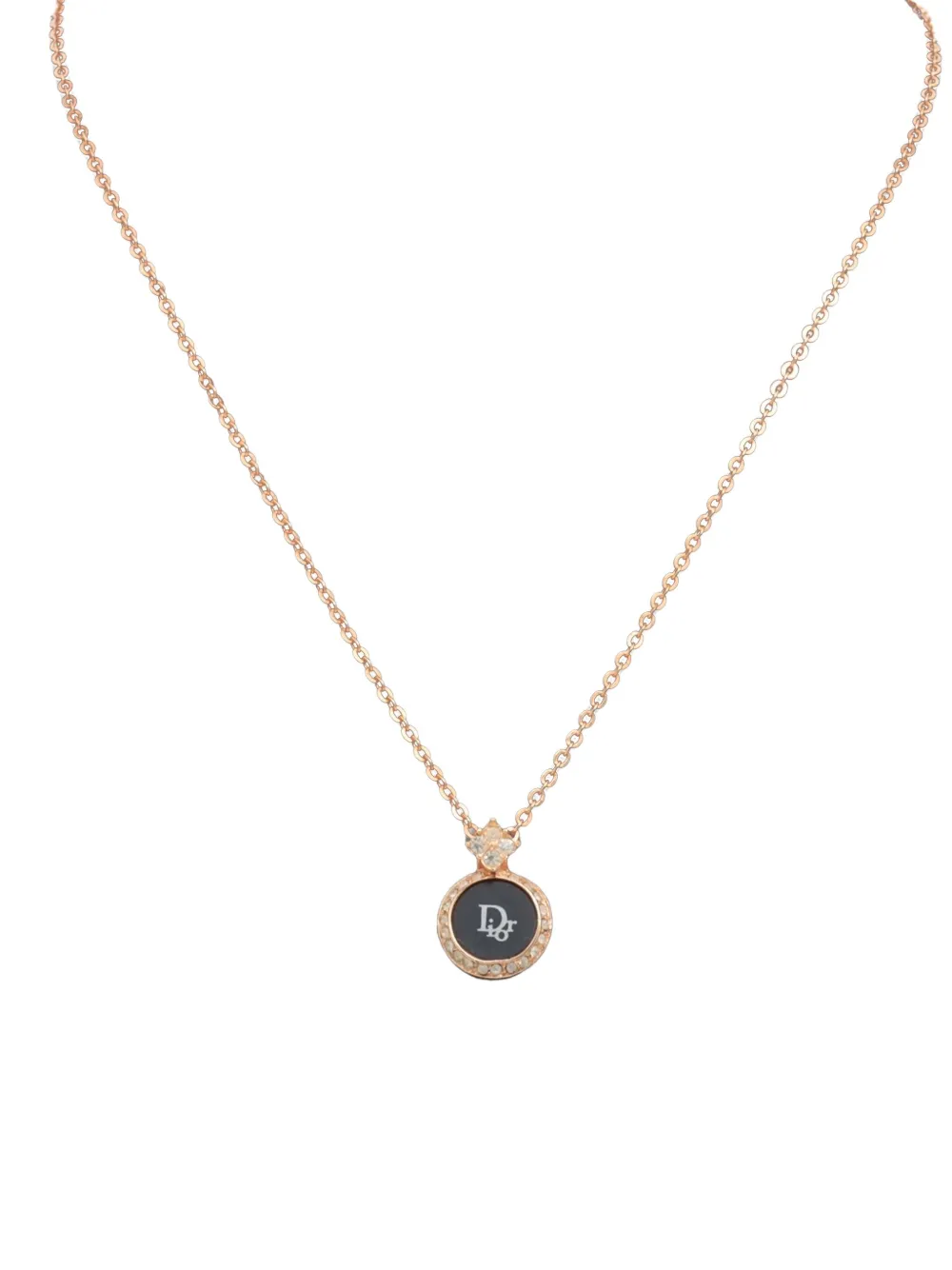 Christian Dior Pre-Owned logo-pendant necklace - ゴールドトーン Christian Dior Pre-Owned logo-pendant necklace - ゴールドトーン
